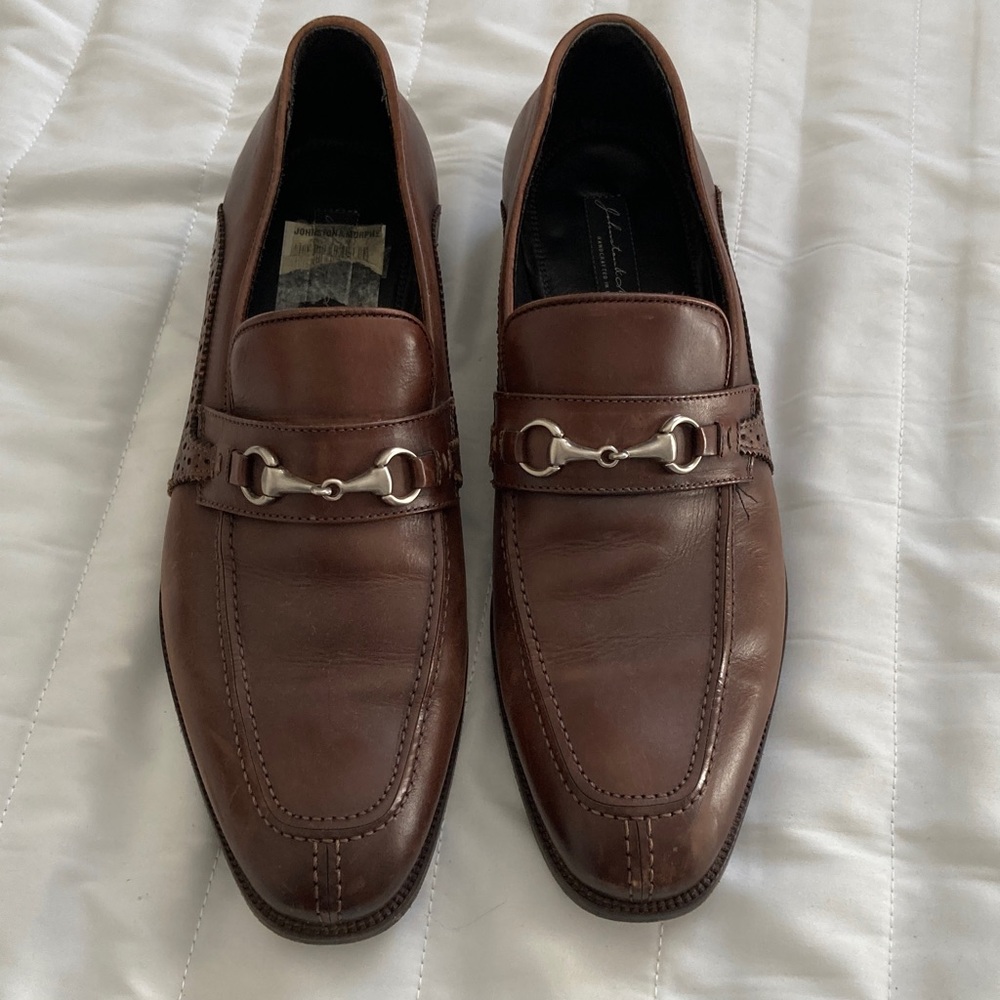 Johnston & Murphy Chestnut Leather Slip-Ons